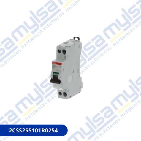 INTERRUPTOR TERMOMAGNETICO DE RIEL DIN 1P+N 25A CURVA C- 6KA (898) 10KA (947-2)