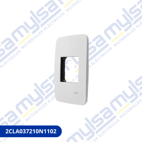 PLAQUETA CON BASTIDOR 2 MODULOS BLANCA